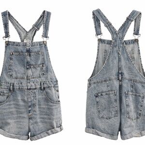 We The Free Blue Denim Overalls